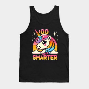 100 days smarter, cute unicorn, rainbow sunset Tank Top